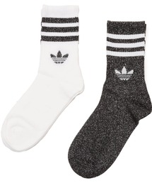 adidas(AfB_X)adidas 3 STRIPES GLITTER CREW SOCKS 2 PAIRS / AfB_X 3 XgCv Ob^[ N[\bNX 2 yA[(\bNX/C)