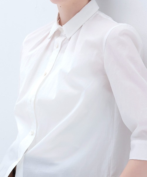 DRESSLAVE(ドレスレイブ)の「airy washer fit shirt(エアリーワッシャーフィットシャツ)(シャツ/ブラウス・レディース・ブルー/ホワイト・38)」の6枚目の写真