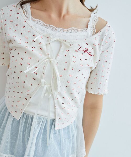 MAJESTIC LEGON(マジェスティックレゴン)の「ペプラムキャミセットカットカーデ(Tシャツ/カットソー・レディース・ブルー系その他4/ホワイト系その他2/アイボリー/ブルー系その他2/レッド系その他2/ホワイト系その他・MEDIUM)」の3枚目の写真