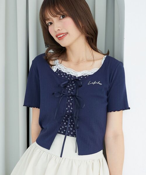 MAJESTIC LEGON(マジェスティックレゴン)の「ペプラムキャミセットカットカーデ(Tシャツ/カットソー・レディース・ブルー系その他4/ホワイト系その他2/アイボリー/ブルー系その他2/レッド系その他2/ホワイト系その他・MEDIUM)」の5枚目の写真