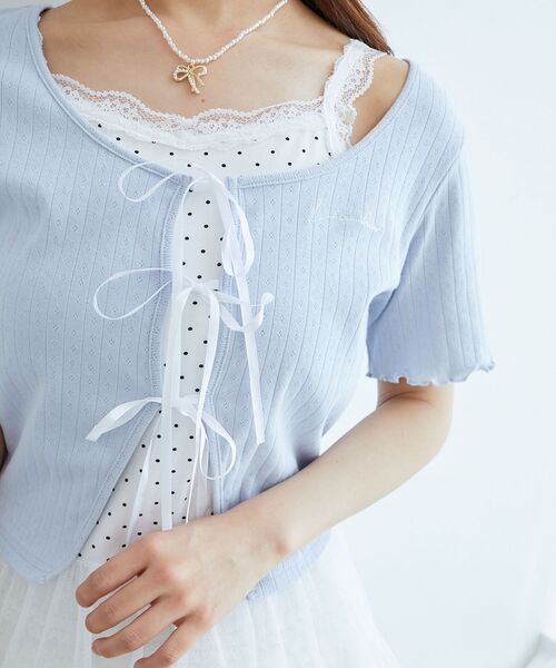MAJESTIC LEGON(マジェスティックレゴン)の「ペプラムキャミセットカットカーデ(Tシャツ/カットソー・レディース・ブルー系その他4/ホワイト系その他2/アイボリー/ブルー系その他2/レッド系その他2/ホワイト系その他・MEDIUM)」の13枚目の写真