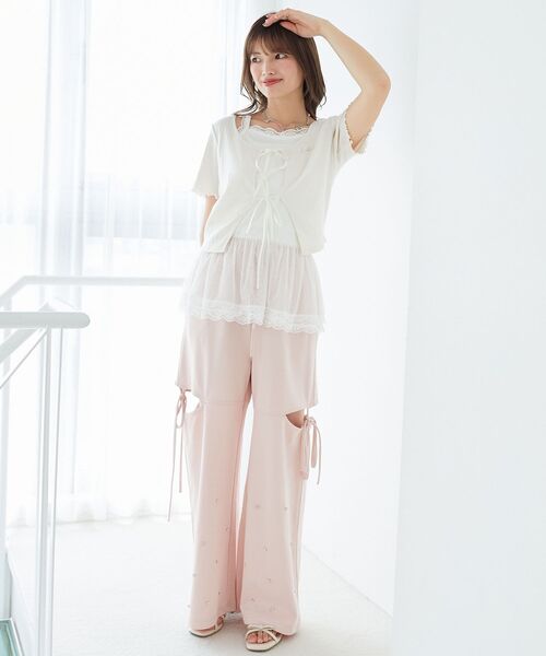 MAJESTIC LEGON(マジェスティックレゴン)の「ペプラムキャミセットカットカーデ(Tシャツ/カットソー・レディース・ブルー系その他4/ホワイト系その他2/アイボリー/ブルー系その他2/レッド系その他2/ホワイト系その他・MEDIUM)」の21枚目の写真