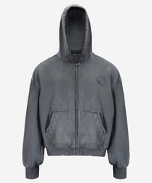 BLR BLUER（ビーエルアールブラー）の「【BLR BLUER】Dyed Circle Logo Over-fit Hoodie Zip-up / 【ビーエルアール ブラー】サイクルロゴオーバーフィットジップアップパーカー（パーカー）」