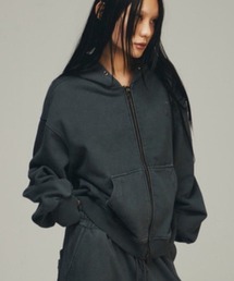 BLR BLUER（ビーエルアールブラー）の「【BLR BLUER】Dyed Circle Logo Over-fit Hoodie Zip-up / 【ビーエルアール ブラー】サイクルロゴオーバーフィットジップアップパーカー（パーカー）」
