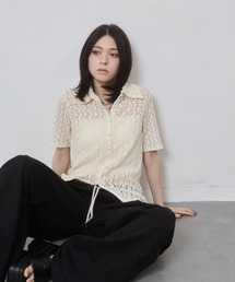 カットレース衿付き半袖CD
