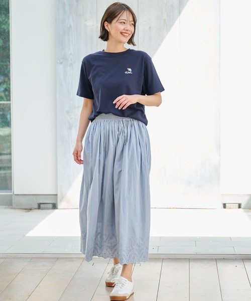 Arnold Palmer（アーノルドパーマー）の「インド綿 裾スカラップ刺繍 スカート（スカート・レディース・チャコールグレー/ホワイト/サックスブルー・S/M/L）」の11枚目の写真