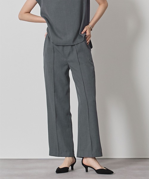 UR'S（ユアーズ）の「モックネックブラウス×パンツセットアップ（セットアップ・レディース・チャコール/グレー・S/M/L）」の12枚目の写真