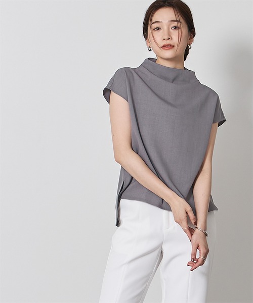 UR'S（ユアーズ）の「モックネックブラウス×パンツセットアップ（セットアップ・レディース・チャコール/グレー・S/M/L）」の7枚目の写真