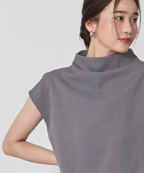 UR'S（ユアーズ）の「モックネックブラウス×パンツセットアップ（セットアップ・レディース・チャコール/グレー・S/M/L）」の8枚目の写真