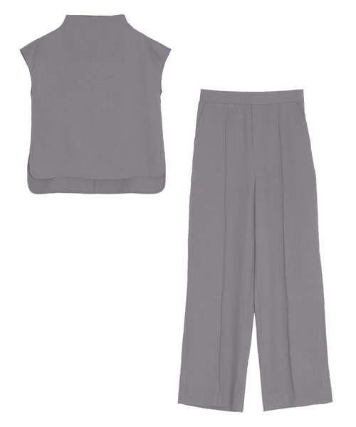 UR'S（ユアーズ）の「モックネックブラウス×パンツセットアップ（セットアップ・レディース・チャコール/グレー・S/M/L）」の18枚目の写真