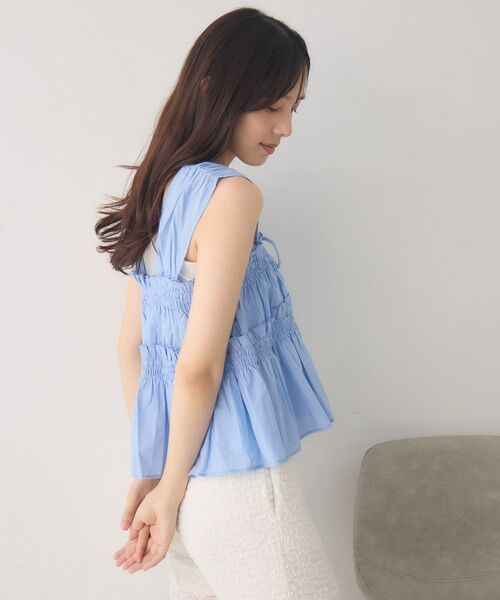 RETRO GIRL（レトロガール）の「【新色追加】ノースリフリルビスチェ（シャツ/ブラウス・レディース・ブラウン/オフホワイト/ブラック/ブルー・FREE）」の21枚目の写真