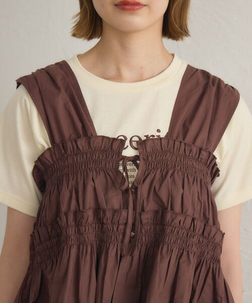 RETRO GIRL（レトロガール）の「【新色追加】ノースリフリルビスチェ（シャツ/ブラウス・レディース・ブラウン/オフホワイト/ブラック/ブルー・FREE）」の18枚目の写真