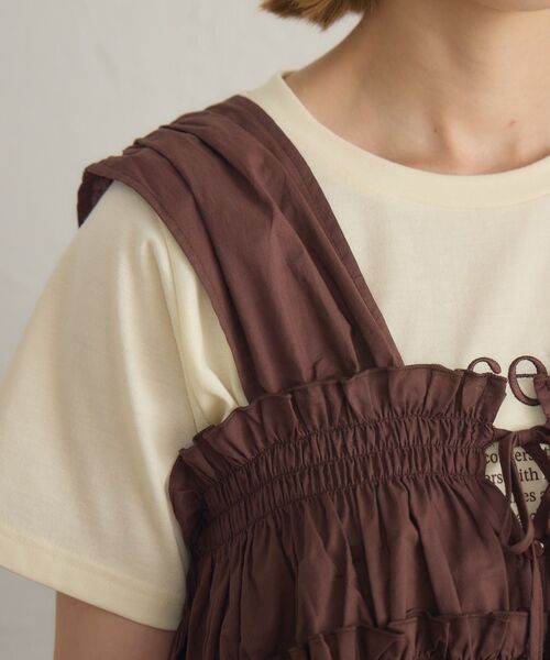 RETRO GIRL（レトロガール）の「【新色追加】ノースリフリルビスチェ（シャツ/ブラウス・レディース・ブラウン/オフホワイト/ブラック/ブルー・FREE）」の17枚目の写真