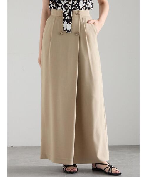 ダブルボタンタックワイドパンツ（セットアップ可）