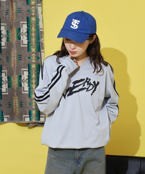 NERDY（ノルディ）の「スポーティーメッシュウォームアップ（Tシャツ/カットソー・メンズ・ブラック/グレー/パープル・L/S/M）」の3枚目の写真