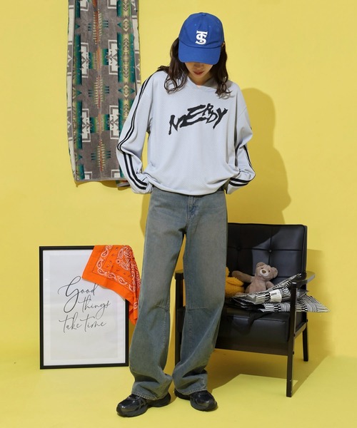 NERDY（ノルディ）の「スポーティーメッシュウォームアップ（Tシャツ/カットソー・メンズ・ブラック/グレー/パープル・L/S/M）」の11枚目の写真