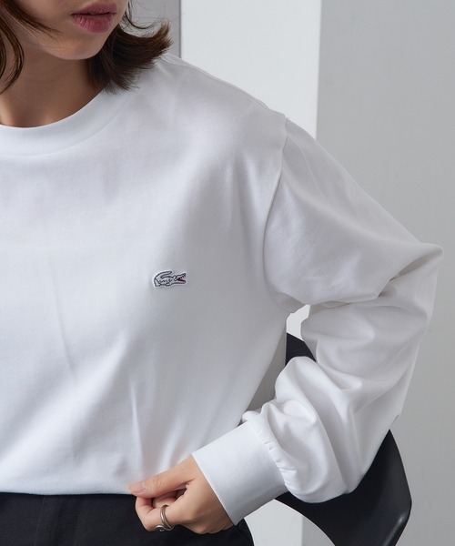 LACOSTE(ラコステ)の「【LACOSTE】ベーシックロングスリーブTシャツ TH5583-99(Tシャツ/カットソー・レディース・ネイビー/ブラック/ダークグリーン/ブラウン/ホワイト・L/M/S/XS/XL)」の2枚目の写真