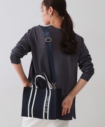 OPAQUE.CLIP | 【2WAY】ラインハンドルスクエアニットミドルトートバッグ(トートバッグ)