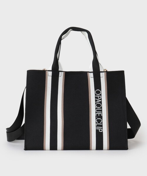 OPAQUE.CLIP（オペークドットクリップ）の「【2WAY】ラインハンドルスクエアニットミドルトートバッグ（トートバッグ・レディース・ブラック/ネイビー/ベージュ/ブラウン系その他・00）」の15枚目の写真