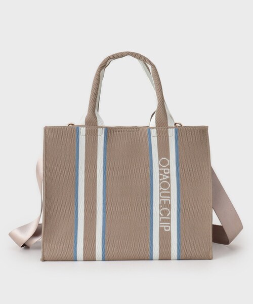 OPAQUE.CLIP（オペークドットクリップ）の「【2WAY】ラインハンドルスクエアニットミドルトートバッグ（トートバッグ・レディース・ブラック/ネイビー/ベージュ/ブラウン系その他・00）」の16枚目の写真