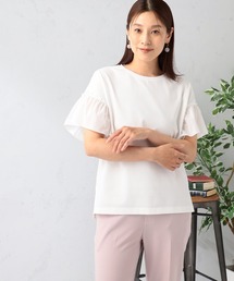 汗ジミ軽減 袖布帛切替プルオーバー