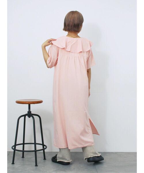 ehka sopo(エヘカソポ)の「ラッフルフリルワンピース(ワンピース・レディース・ピンク/オフホワイト/ブラック・F)」の9枚目の写真