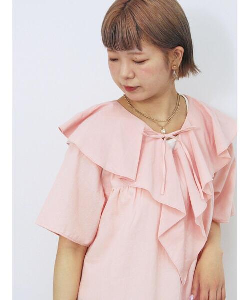 ehka sopo(エヘカソポ)の「ラッフルフリルワンピース(ワンピース・レディース・ピンク/オフホワイト/ブラック・F)」の4枚目の写真