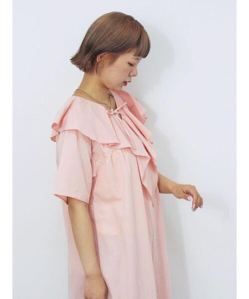 ehka sopo(エヘカソポ)の「ラッフルフリルワンピース(ワンピース・レディース・ピンク/オフホワイト/ブラック・F)」の7枚目の写真