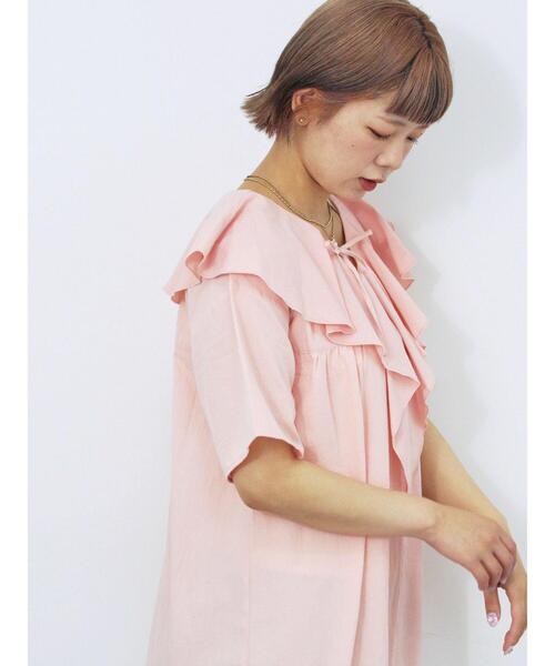 ehka sopo(エヘカソポ)の「ラッフルフリルワンピース(ワンピース・レディース・ピンク/オフホワイト/ブラック・F)」の12枚目の写真