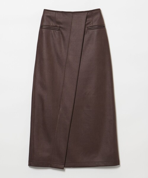 EMMEL REFINES（エメルリファインズ）の「＜EMMEL REFINES＞EM マシュマロタッチ スリットステッチ スカート（スカート・レディース・ダークブラウン/ブラック・S/M）」の6枚目の写真