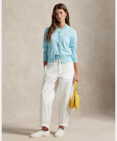 Aさま 未使用級✨ラルフローレン　2024　コットンクルーネックカーディガン　グ コットン クルーネック カーディガン（カーディガン/ボレロ