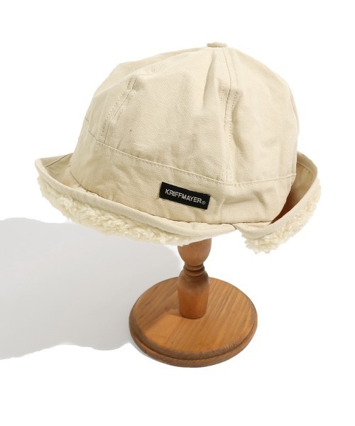 KRIFF MAYER Kid's Collection（クリフメイヤーキッズコレクション）の「裏ボアフライトキャップ（キャップ・キッズ・オフホワイト/カーキ/ブラック/レンガ・LARGE/MEDIUM）」の19枚目の写真