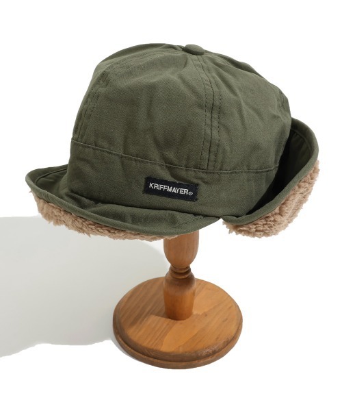 KRIFF MAYER Kid's Collection（クリフメイヤーキッズコレクション）の「裏ボアフライトキャップ（キャップ・キッズ・オフホワイト/カーキ/ブラック/レンガ・LARGE/MEDIUM）」の21枚目の写真