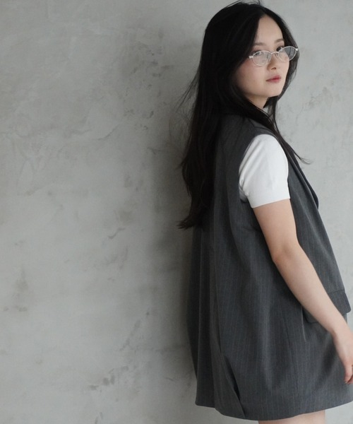 EIMY ISTOIRE(エイミーイストワール)の「タックバルーンジレ(その他アウター・レディース・グレー/ブラック/ベージュ/ホワイト・F)」の11枚目の写真