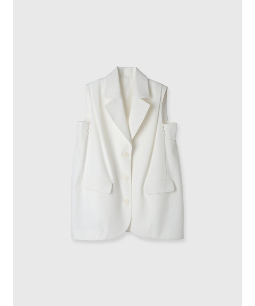 EIMY ISTOIRE(エイミーイストワール)の「タックバルーンジレ(その他アウター・レディース・グレー/ブラック/ベージュ/ホワイト・F)」の17枚目の写真