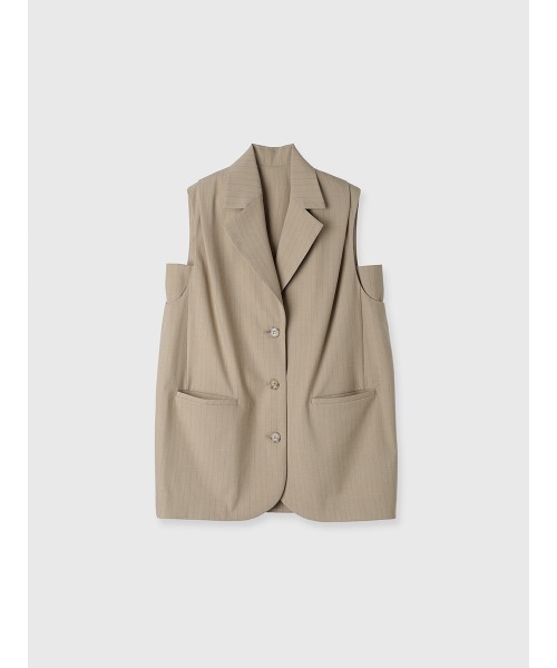 EIMY ISTOIRE(エイミーイストワール)の「タックバルーンジレ(その他アウター・レディース・グレー/ブラック/ベージュ/ホワイト・F)」の14枚目の写真