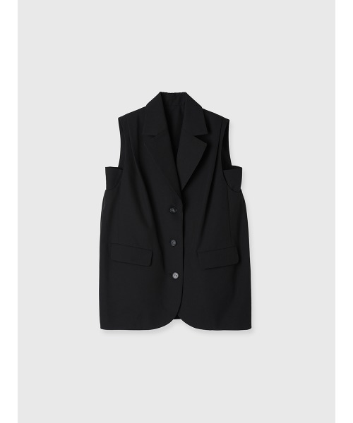 EIMY ISTOIRE(エイミーイストワール)の「タックバルーンジレ(その他アウター・レディース・グレー/ブラック/ベージュ/ホワイト・F)」の16枚目の写真