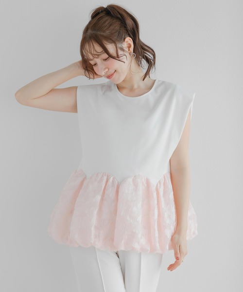 Fit more（フィットモア）の「裾カーブバルーントップス（Tシャツ/カットソー・レディース・ミント/ピンク/ブラック・FREE）」の12枚目の写真