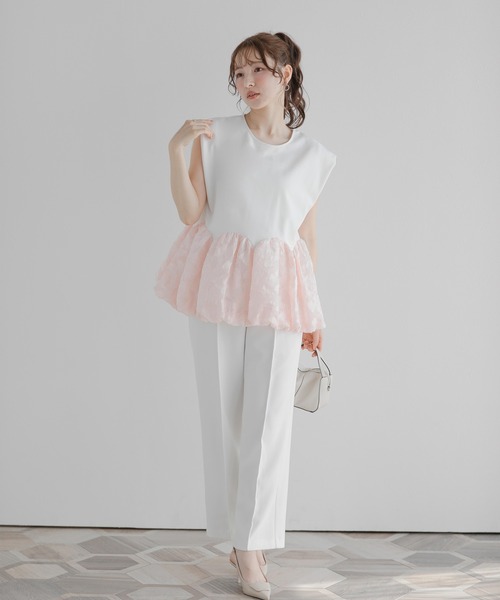 Fit more（フィットモア）の「裾カーブバルーントップス（Tシャツ/カットソー・レディース・ミント/ピンク/ブラック・FREE）」の11枚目の写真