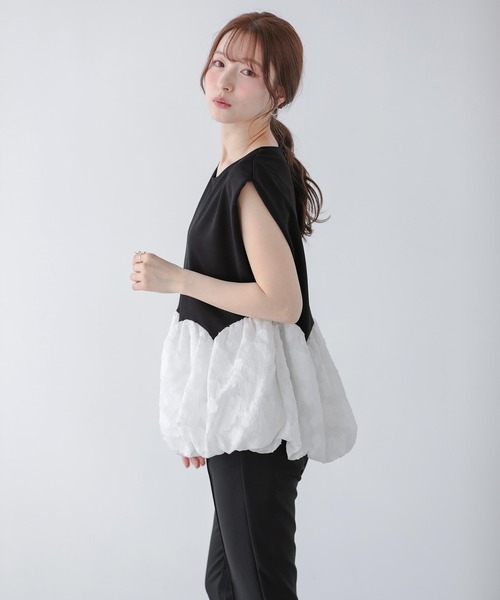 Fit more（フィットモア）の「裾カーブバルーントップス（Tシャツ/カットソー・レディース・ミント/ピンク/ブラック・FREE）」の20枚目の写真