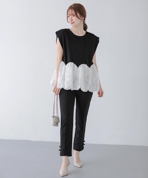 Fit more（フィットモア）の「裾カーブバルーントップス（Tシャツ/カットソー・レディース・ミント/ピンク/ブラック・FREE）」の19枚目の写真