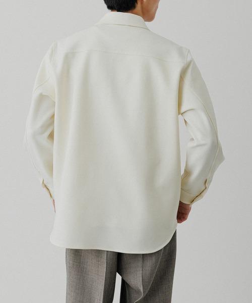 ADAM ET ROPE'（アダムエロペ）の「ダブルクロス シャツ ジャケット（シャツ/ブラウス・メンズ・ライトグリーン/オフホワイト/ブラック・M/L）」の4枚目の写真