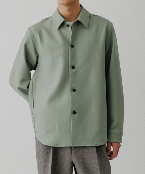 ADAM ET ROPE'（アダムエロペ）の「ダブルクロス シャツ ジャケット（シャツ/ブラウス・メンズ・ライトグリーン/オフホワイト/ブラック・M/L）」の8枚目の写真