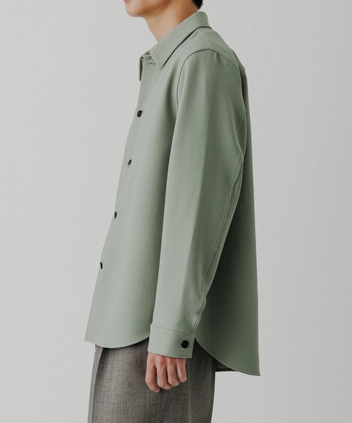 ADAM ET ROPE'（アダムエロペ）の「ダブルクロス シャツ ジャケット（シャツ/ブラウス・メンズ・ライトグリーン/オフホワイト/ブラック・M/L）」の9枚目の写真