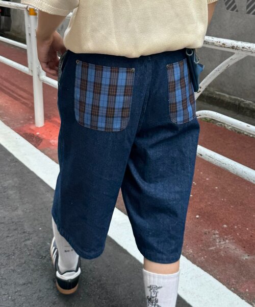 CIAOPANIC TYPY（チャオパニックティピー）の「【UNISEX】バックチェックポケットハーフパンツ（その他パンツ・レディース・ベージュ/インディゴブルー/ブラック・MEDIUM/LARGE）」の4枚目の写真