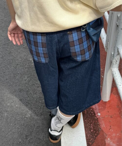 CIAOPANIC TYPY（チャオパニックティピー）の「【UNISEX】バックチェックポケットハーフパンツ（その他パンツ・レディース・ベージュ/インディゴブルー/ブラック・MEDIUM/LARGE）」の11枚目の写真