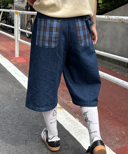 CIAOPANIC TYPY（チャオパニックティピー）の「【UNISEX】バックチェックポケットハーフパンツ（その他パンツ・レディース・ベージュ/インディゴブルー/ブラック・MEDIUM/LARGE）」の12枚目の写真