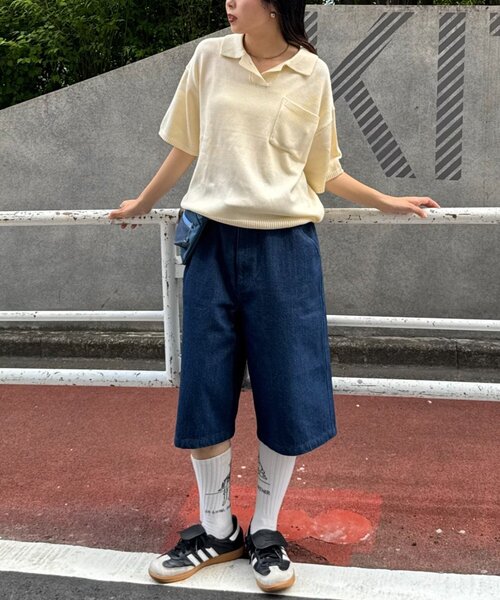 CIAOPANIC TYPY（チャオパニックティピー）の「【UNISEX】バックチェックポケットハーフパンツ（その他パンツ・レディース・ベージュ/インディゴブルー/ブラック・MEDIUM/LARGE）」の16枚目の写真