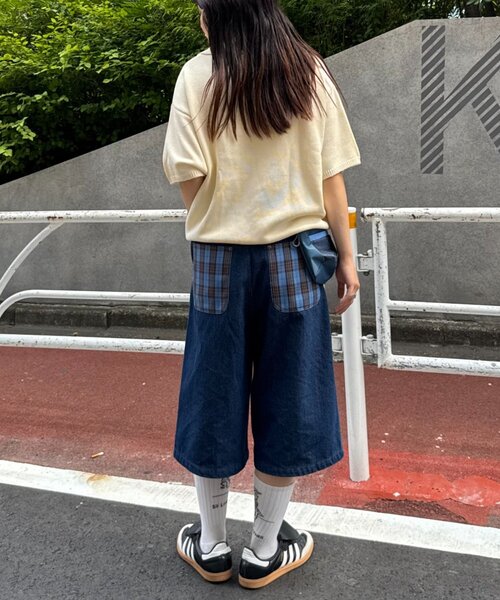 CIAOPANIC TYPY（チャオパニックティピー）の「【UNISEX】バックチェックポケットハーフパンツ（その他パンツ・レディース・ベージュ/インディゴブルー/ブラック・MEDIUM/LARGE）」の18枚目の写真