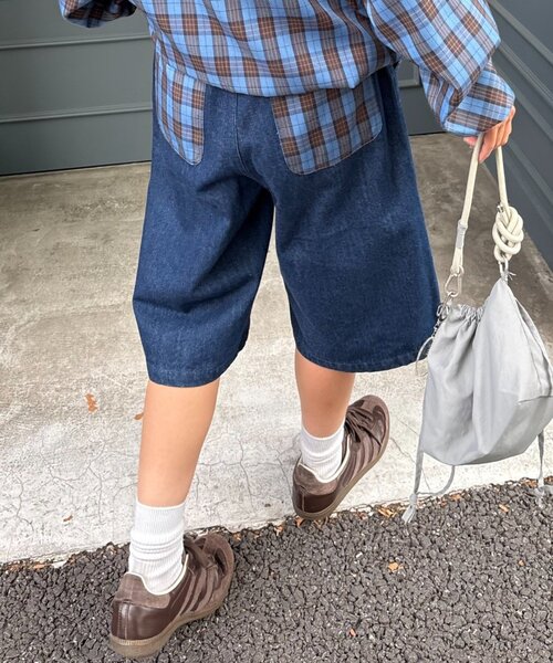 CIAOPANIC TYPY（チャオパニックティピー）の「【UNISEX】バックチェックポケットハーフパンツ（その他パンツ・レディース・ベージュ/インディゴブルー/ブラック・MEDIUM/LARGE）」の19枚目の写真